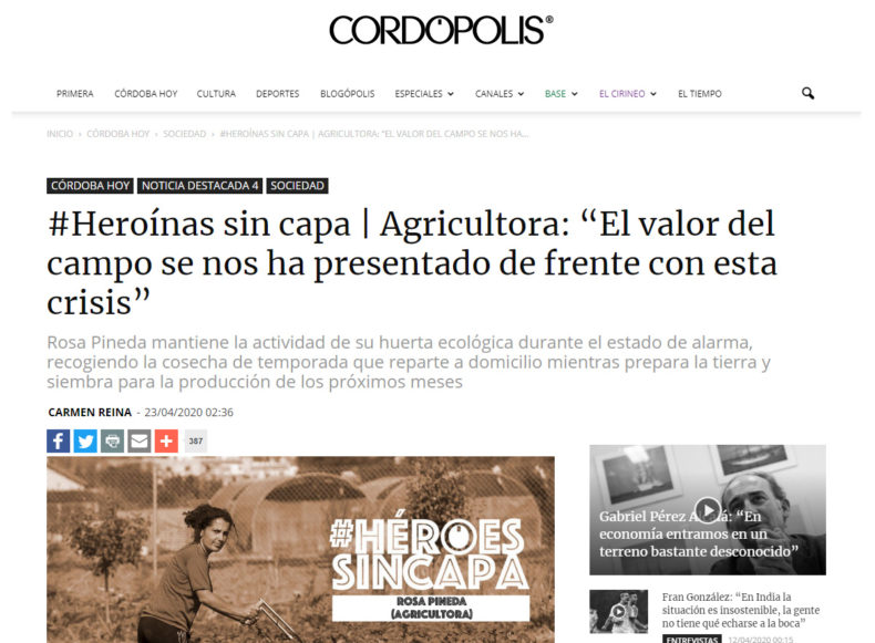#Heroínas sin capa | Agricultora: “El valor del campo se nos ha presentado de frente con esta crisis” |Cordópolis